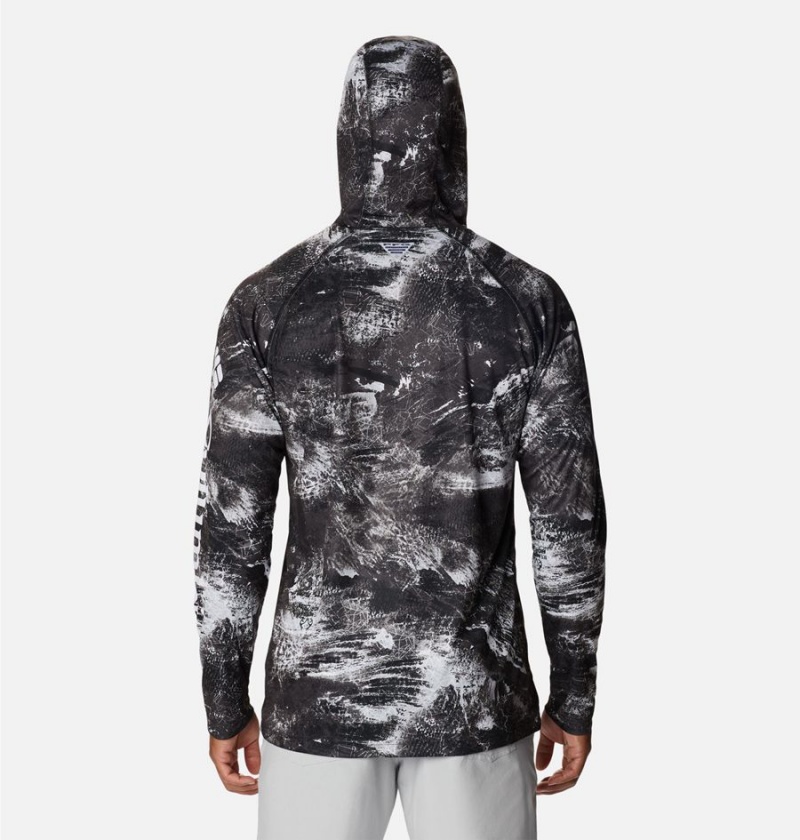 Black Men's Columbia PFG Super Terminal Tackle Hoodie | NMXJP-9763