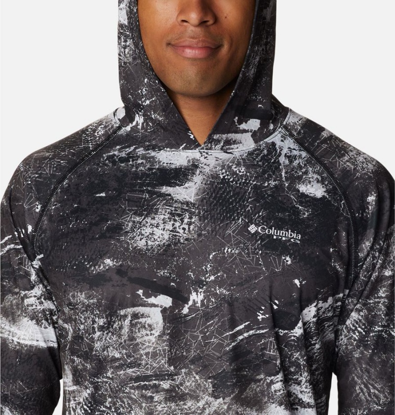 Black Men's Columbia PFG Super Terminal Tackle Hoodie | NMXJP-9763