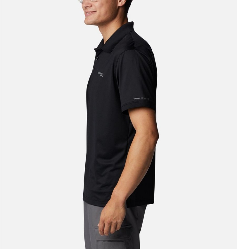 Black Men's Columbia PFG Tamiami Polo Shirt | KTNHA-7856