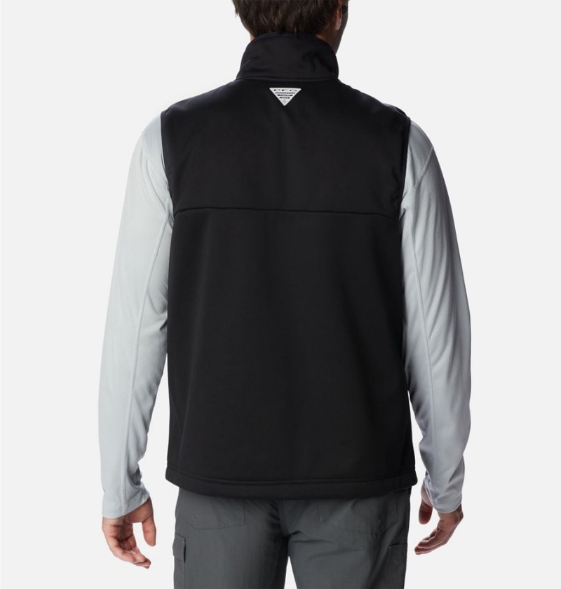 Black Men's Columbia PFG Terminal Stretch Softshell Vest | ZJWMC-9612