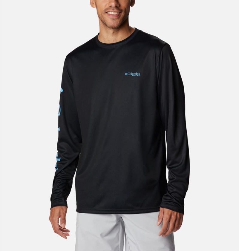 Black Men's Columbia PFG Terminal Tackle Carey Chen Long Sleeve T-Shirt | ERLHI-6298