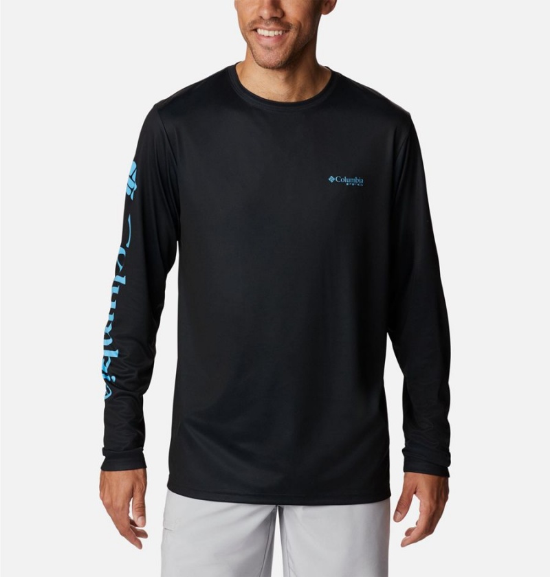 Black Men's Columbia PFG Terminal Tackle Carey Chen Long Sleeve T-Shirt | GAKIO-2386