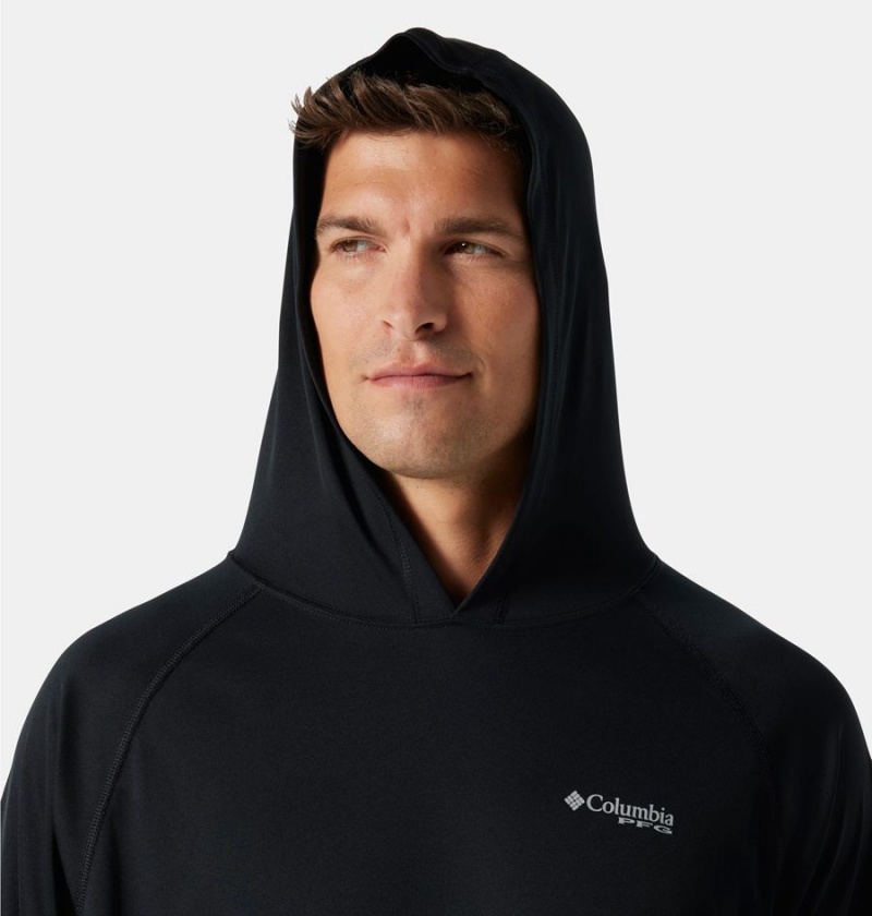 Black Men's Columbia PFG Terminal Tackle Hoodie | LGZNK-4059