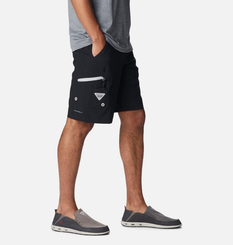 Black Men's Columbia PFG Terminal Tackle Shorts | YVAHB-7458