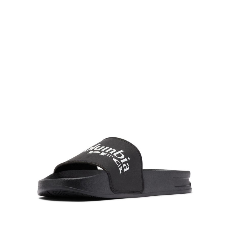 Black Men's Columbia PFG Tidal Ray Slide Sandals | RFJQZ-2783