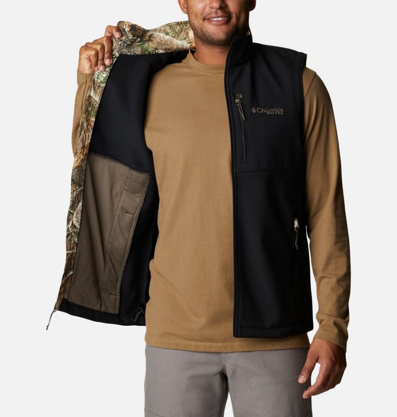 Black Men's Columbia PHG Ascender Softshell Vest | XAHVY-6304