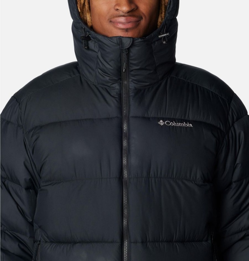 Black Men's Columbia Pike Lake II Hooded Insulated Puffer Jacket | ZXQHM-9203