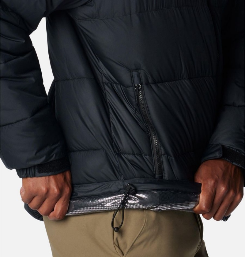 Black Men's Columbia Pike Lake II Hooded Insulated Puffer Jacket | ZXQHM-9203