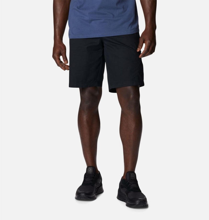 Black Men\'s Columbia Pine Canyon Cargo Shorts | EBMFV-9847