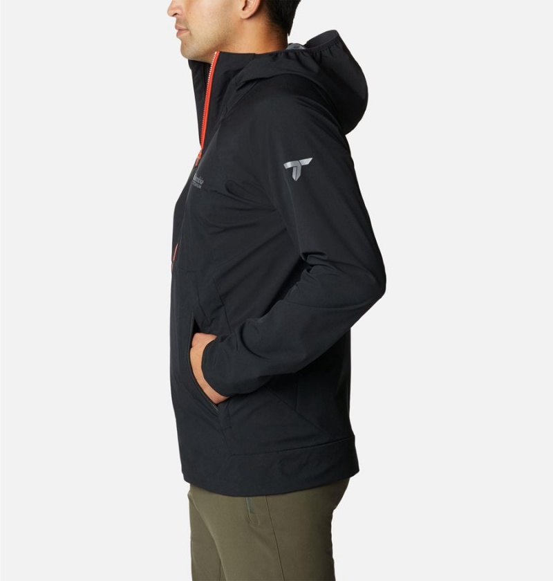 Black Men's Columbia Platinum Peak Softshell Jackets | WGNZF-1620