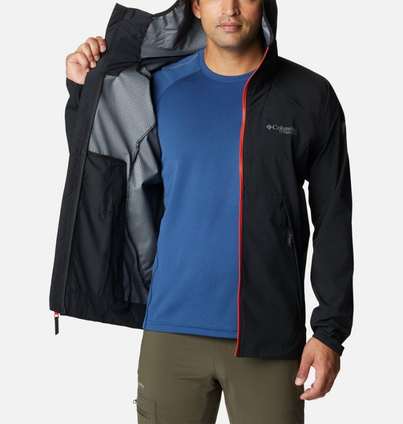 Black Men's Columbia Platinum Peak Softshell Jackets | WGNZF-1620