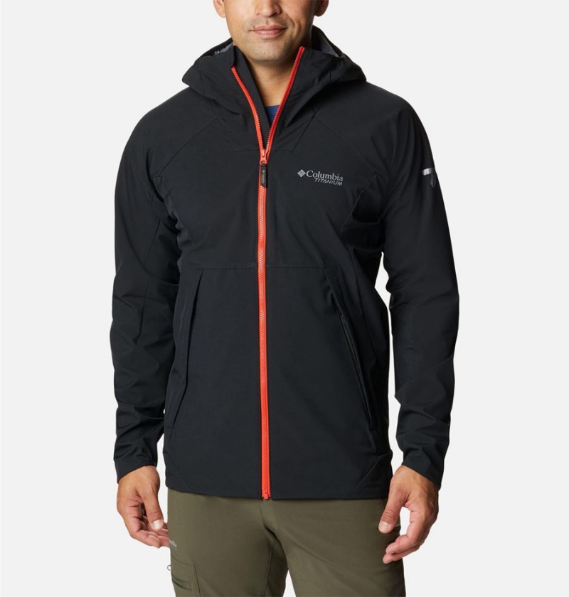 Black Men\'s Columbia Platinum Peak Softshell Jackets | WGNZF-1620