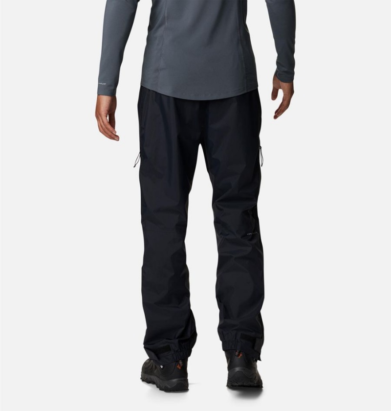 Black Men's Columbia Pouring Adventure 2L Rain Pants | TIVXJ-9485