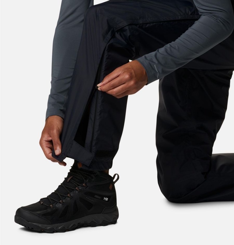 Black Men's Columbia Pouring Adventure 2L Rain Pants | TIVXJ-9485