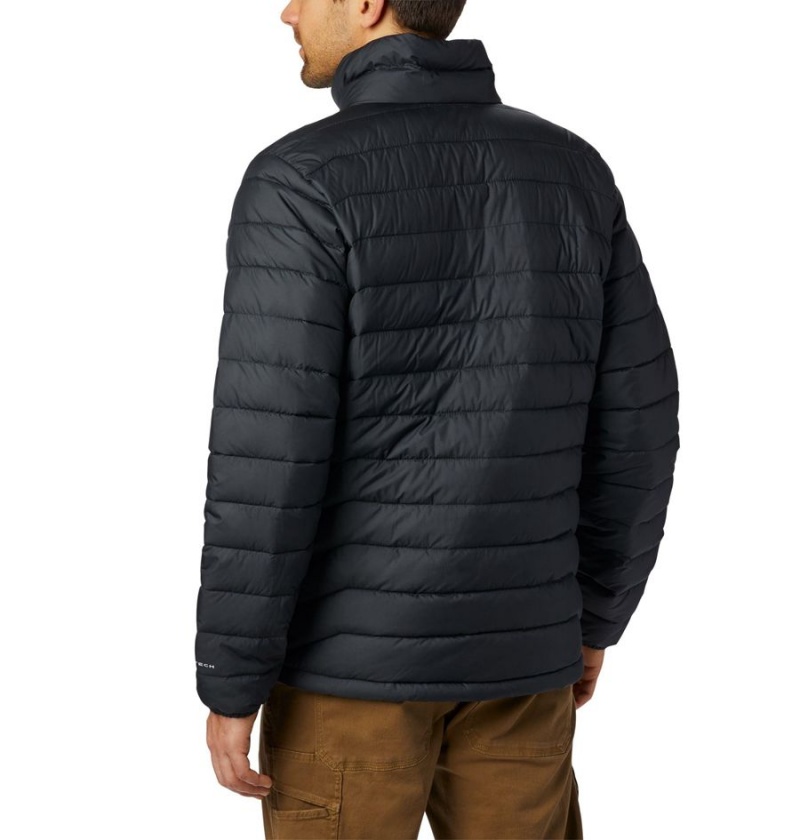 Black Men's Columbia Powder Lite Insulated Puffer Jacket | MCDIX-9286