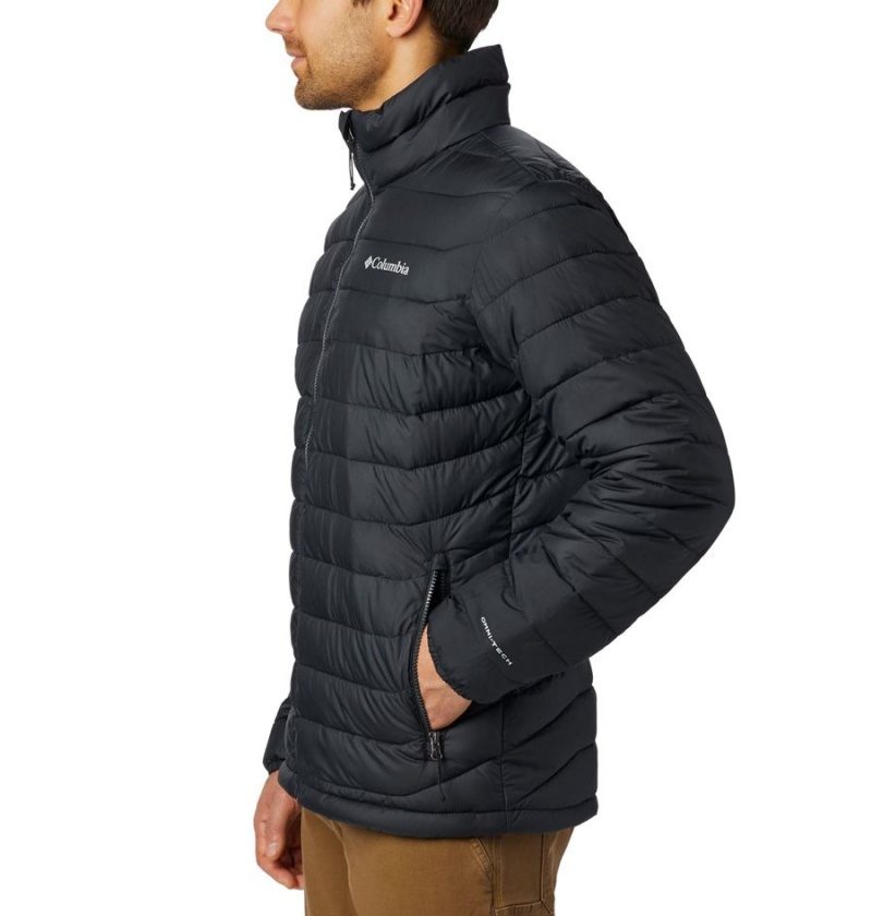 Black Men's Columbia Powder Lite Insulated Puffer Jacket | MCDIX-9286