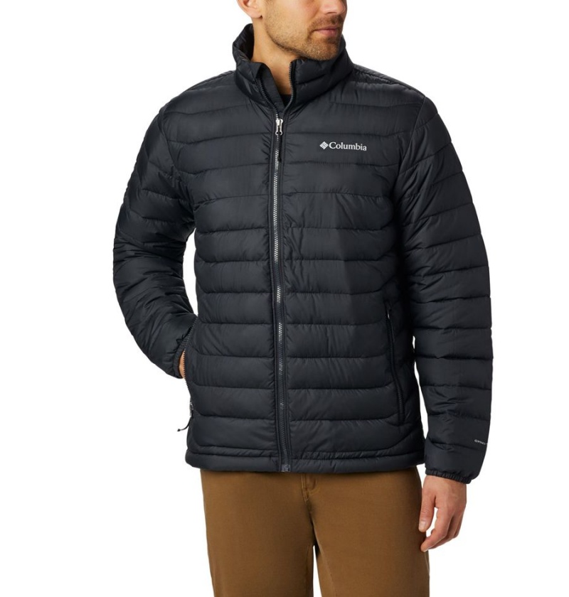 Black Men\'s Columbia Powder Lite Insulated Puffer Jacket | MCDIX-9286