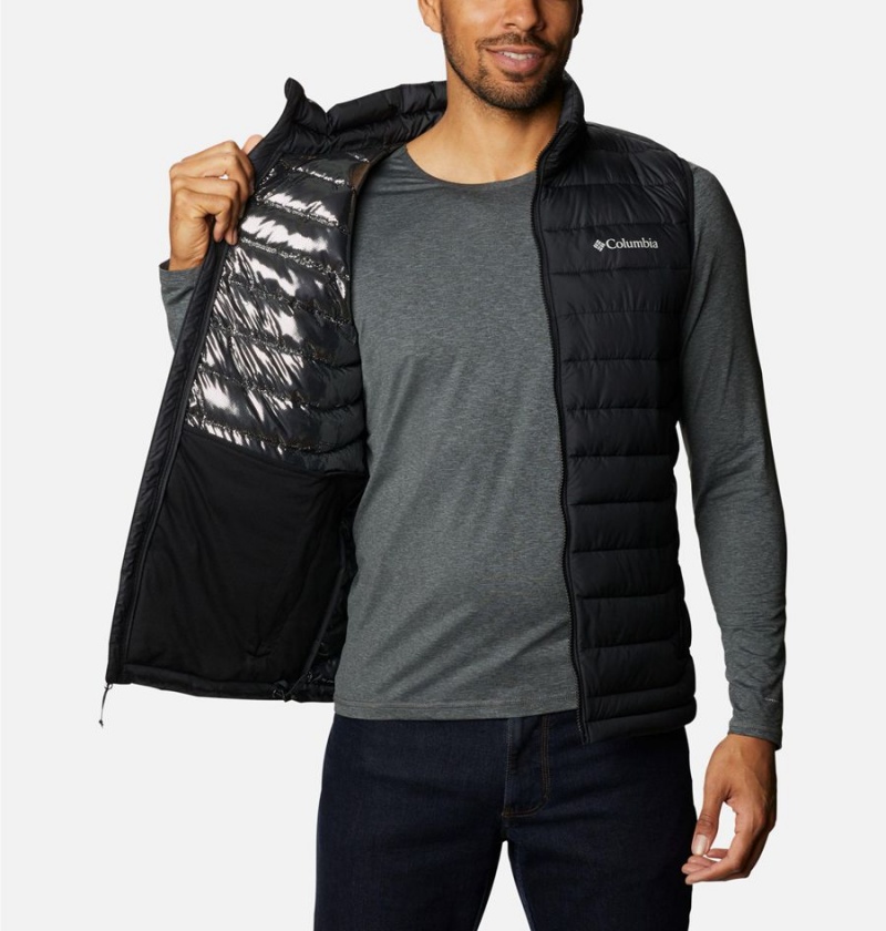 Black Men's Columbia Powder Lite Vest | PWQGS-6720