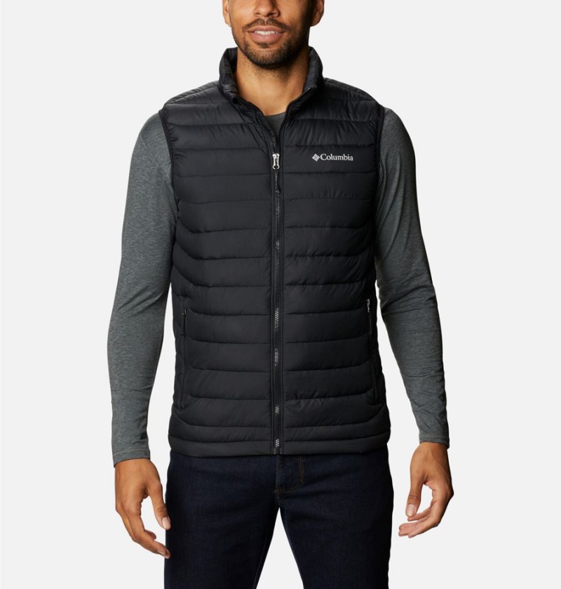 Black Men\'s Columbia Powder Lite Vest | PWQGS-6720