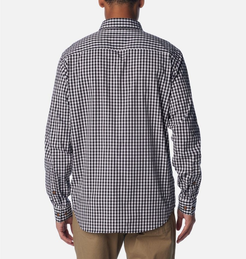 Black Men's Columbia Rapid Rivers II Long Sleeve Shirt | OHMYE-7651