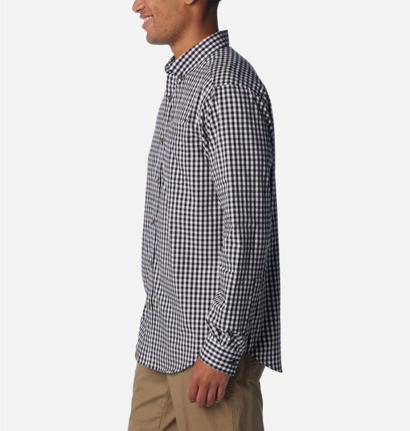 Black Men's Columbia Rapid Rivers II Long Sleeve Shirt | OHMYE-7651