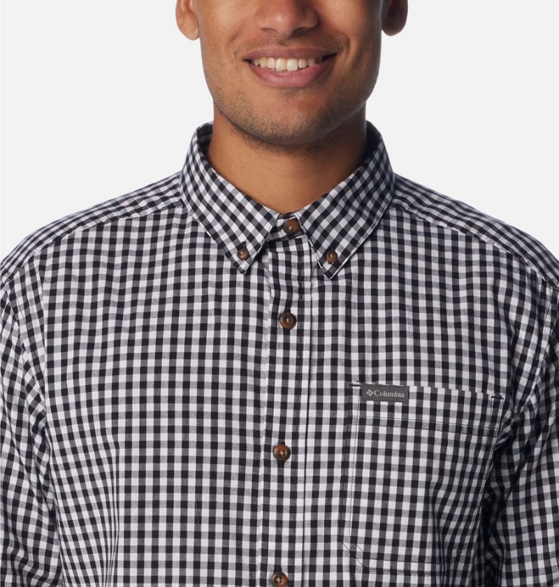 Black Men's Columbia Rapid Rivers II Long Sleeve Shirt | OHMYE-7651