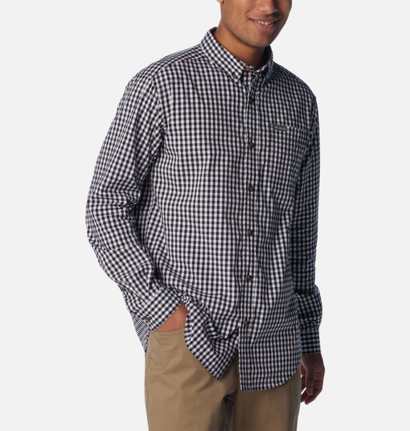 Black Men's Columbia Rapid Rivers II Long Sleeve Shirt | OHMYE-7651