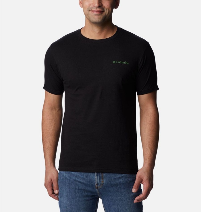 Black Men's Columbia Ridge Graphic T-Shirt | QMABH-4087