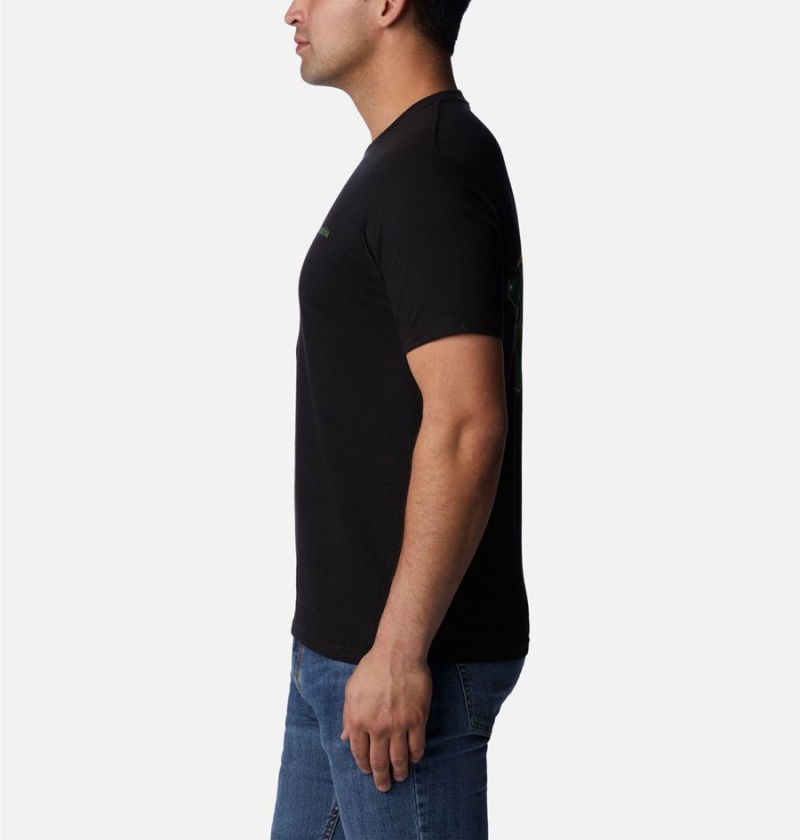 Black Men's Columbia Ridge Graphic T-Shirt | QMABH-4087