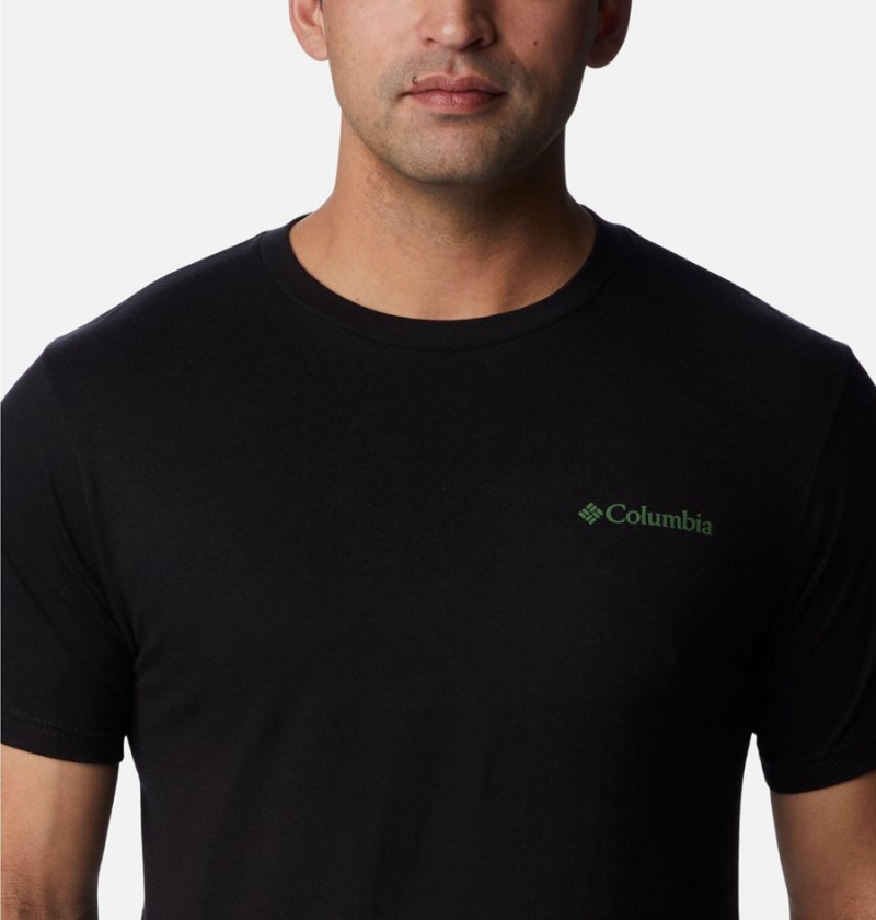 Black Men's Columbia Ridge Graphic T-Shirt | QMABH-4087