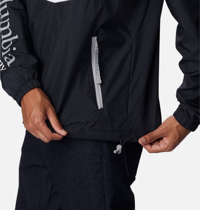 Black Men's Columbia Riptide Anorak Windbreaker | BZJLX-3904