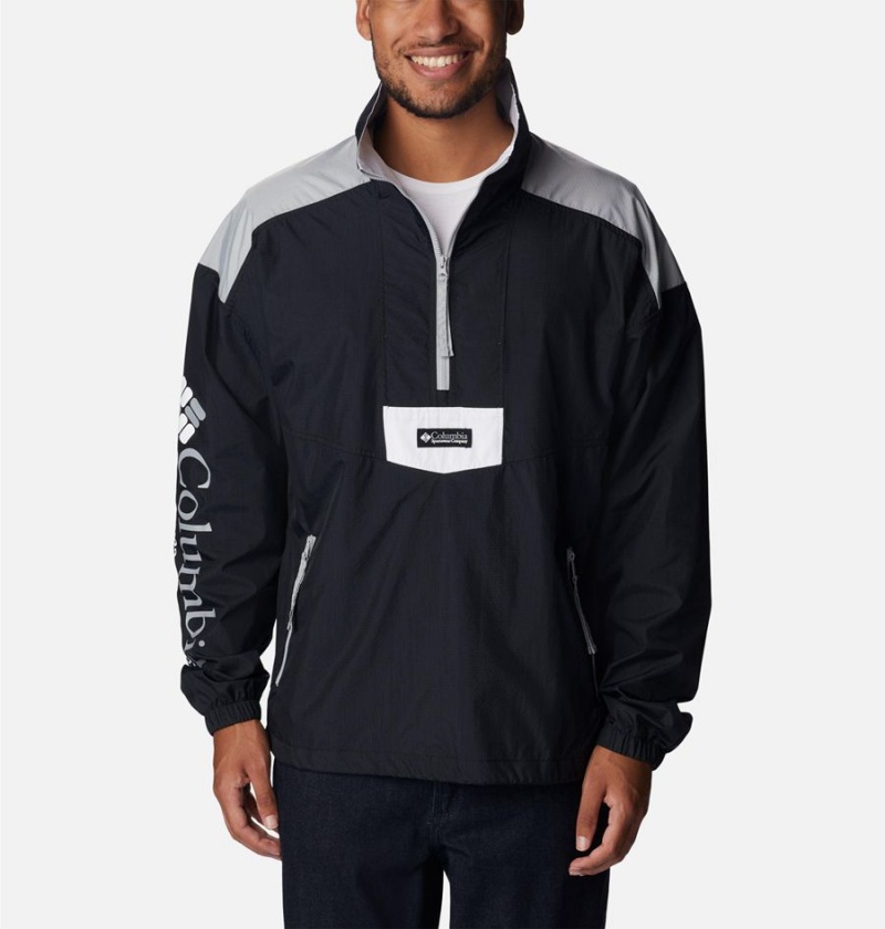 Black Men\'s Columbia Riptide Anorak Windbreaker | BZJLX-3904