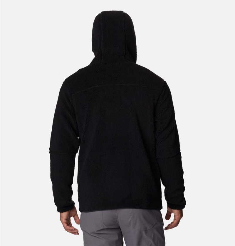 Black Men's Columbia Rugged Ridge III Sherpa Pullover Hoodie | SATCU-4758