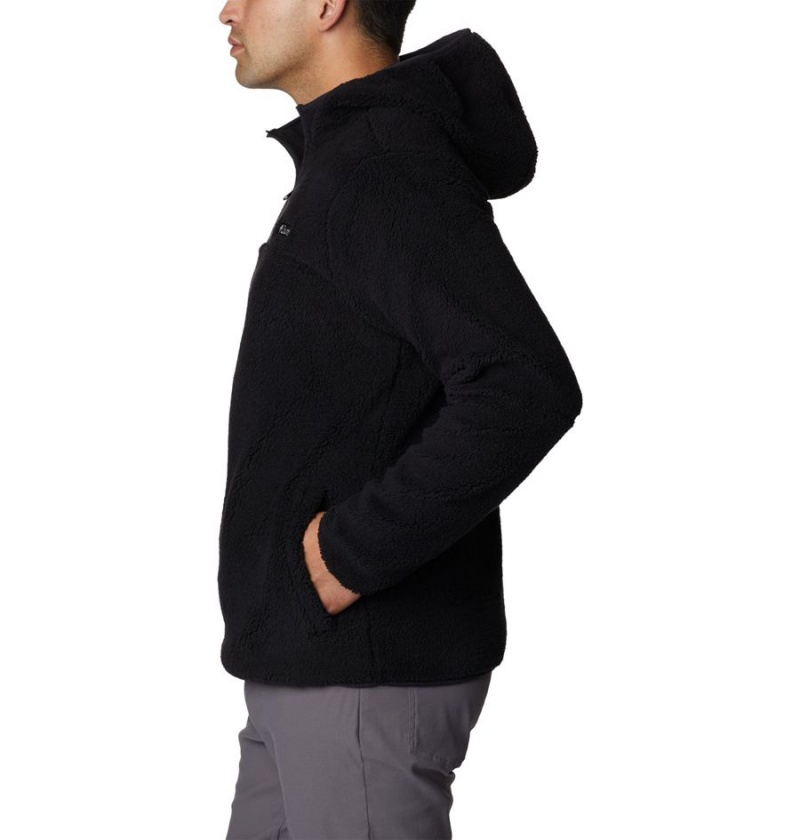 Black Men's Columbia Rugged Ridge III Sherpa Pullover Hoodie | SATCU-4758