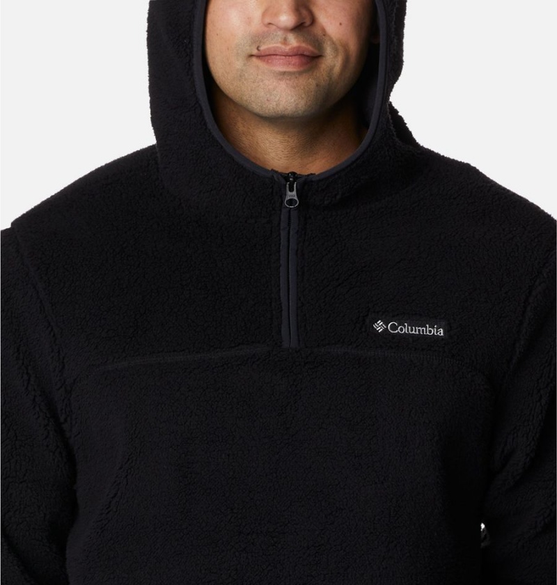 Black Men's Columbia Rugged Ridge III Sherpa Pullover Hoodie | SATCU-4758