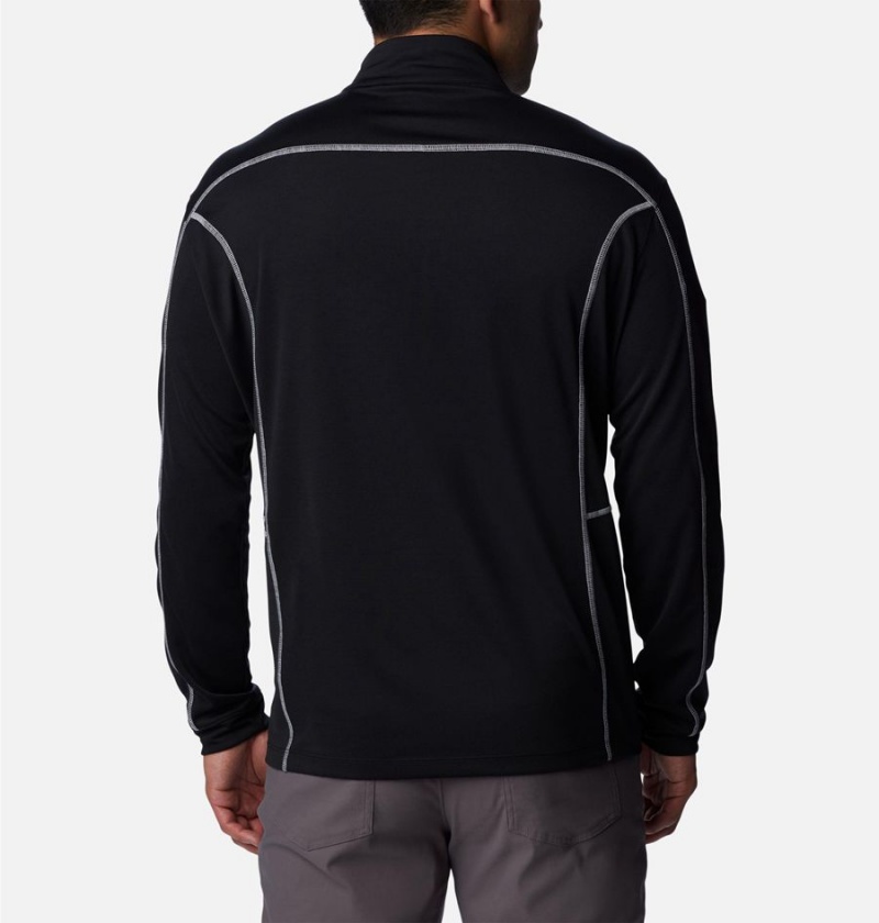 Black Men's Columbia Shotgun Quarter Zip Golf Pullover | PTSKH-7834