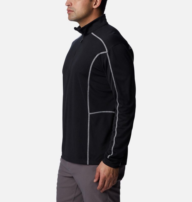 Black Men's Columbia Shotgun Quarter Zip Golf Pullover | PTSKH-7834