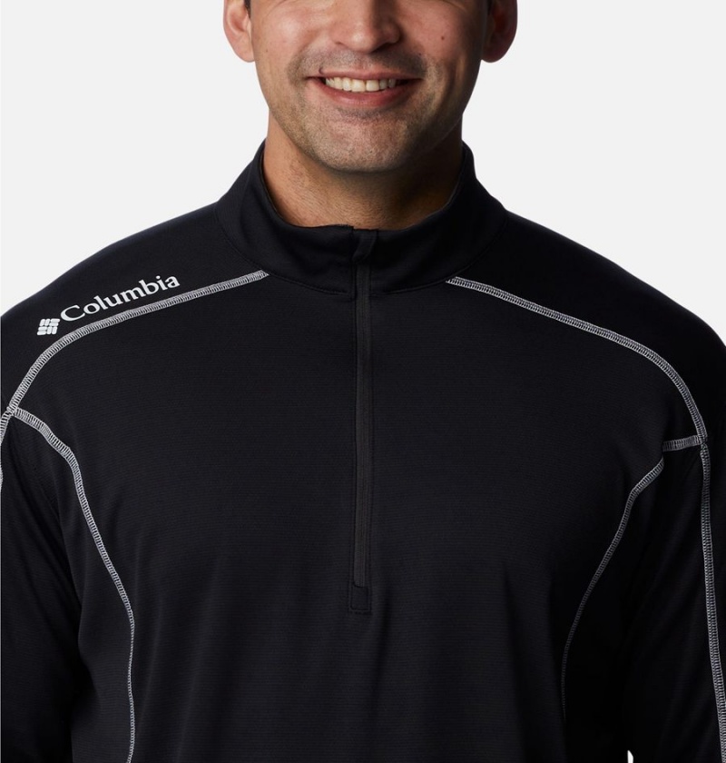 Black Men's Columbia Shotgun Quarter Zip Golf Pullover | PTSKH-7834