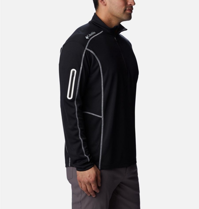 Black Men's Columbia Shotgun Quarter Zip Golf Pullover | PTSKH-7834