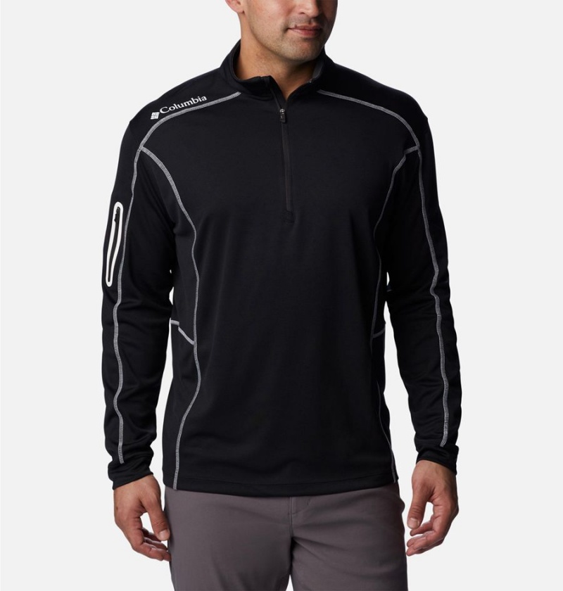 Black Men\'s Columbia Shotgun Quarter Zip Golf Pullover | PTSKH-7834