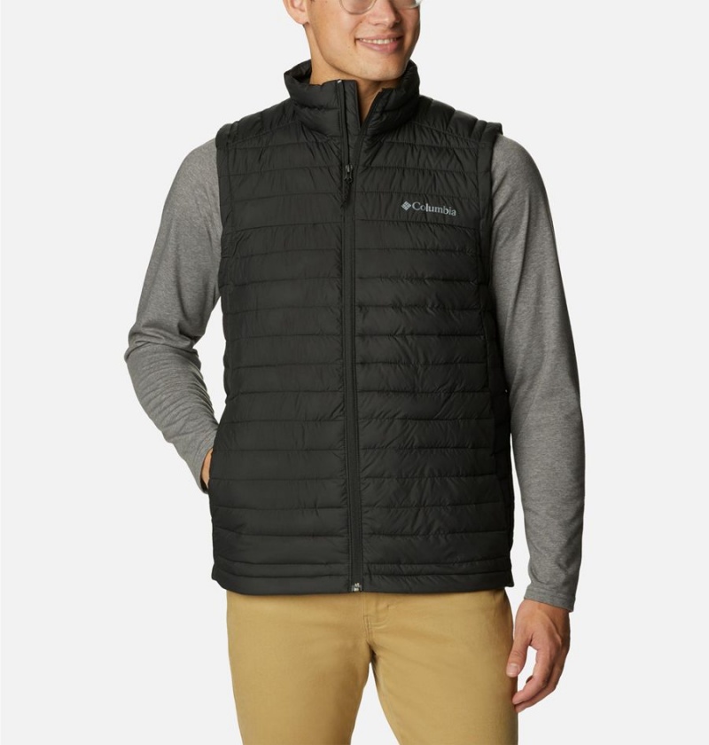 Black Men\'s Columbia Silver Falls Vest | KRLSA-4389