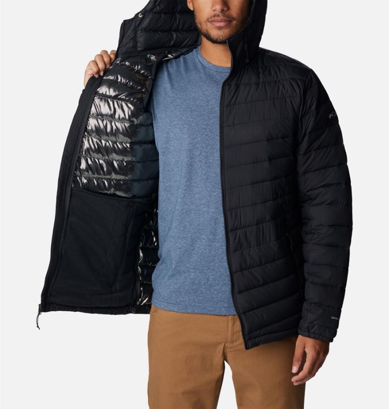 Black Men's Columbia Slope Edge Hooded Insulated Puffer Jacket | PJVGI-8972