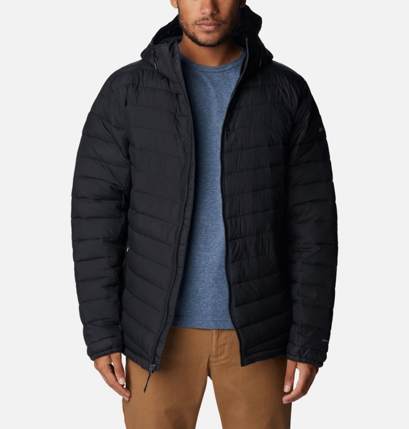 Black Men's Columbia Slope Edge Hooded Insulated Puffer Jacket | PJVGI-8972