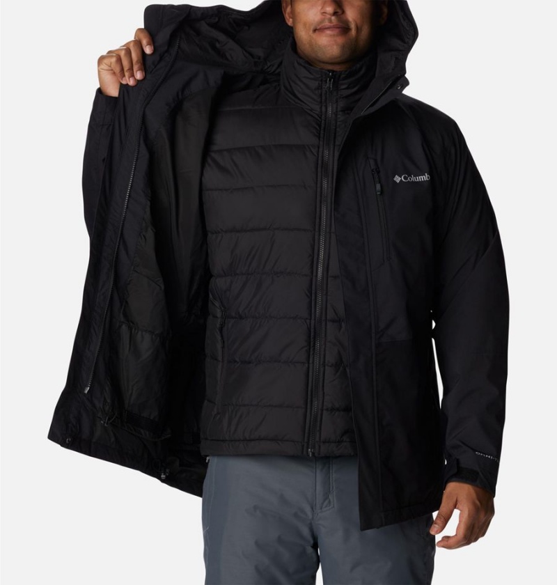 Black Men's Columbia Snow Glide Interchange 3 In 1 Jackets | RWBIU-1875