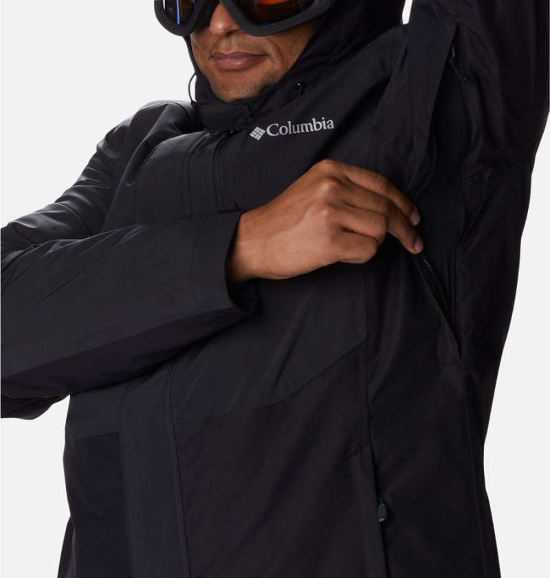 Black Men's Columbia Snow Glide Interchange 3 In 1 Jackets | RWBIU-1875