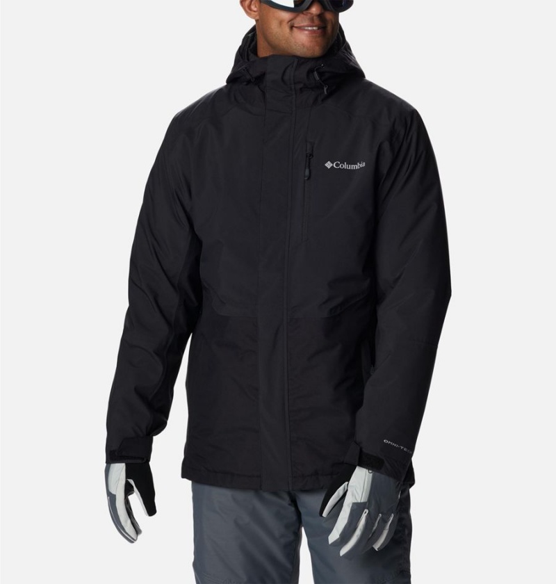 Black Men\'s Columbia Snow Glide Interchange 3 In 1 Jackets | RWBIU-1875