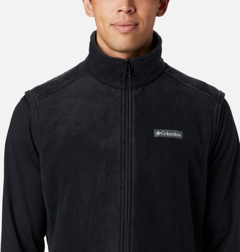 Black Men's Columbia Steens Mountain Fleece Vest | JNKRW-1804