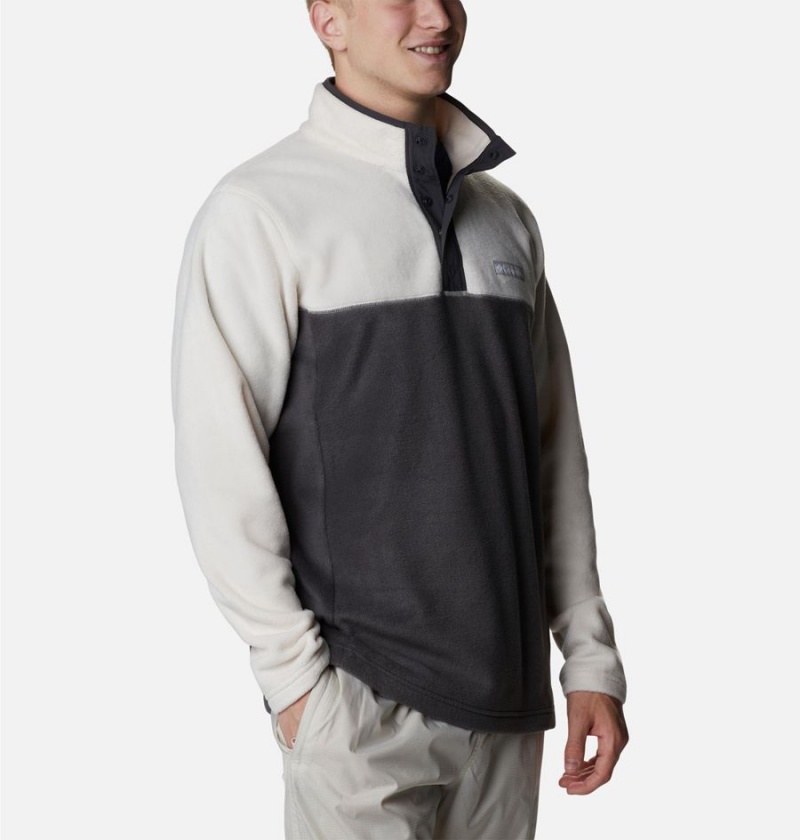 Black Men's Columbia Steens Mountain Half Snap Fleece Pullover | HZAEY-8937