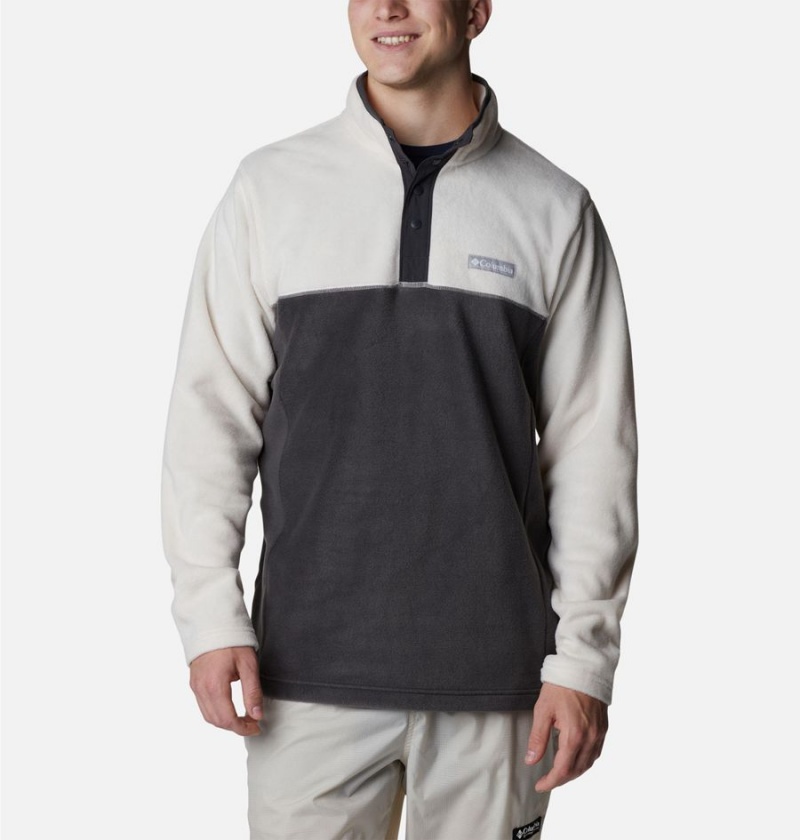 Black Men\'s Columbia Steens Mountain Half Snap Fleece Pullover | HZAEY-8937