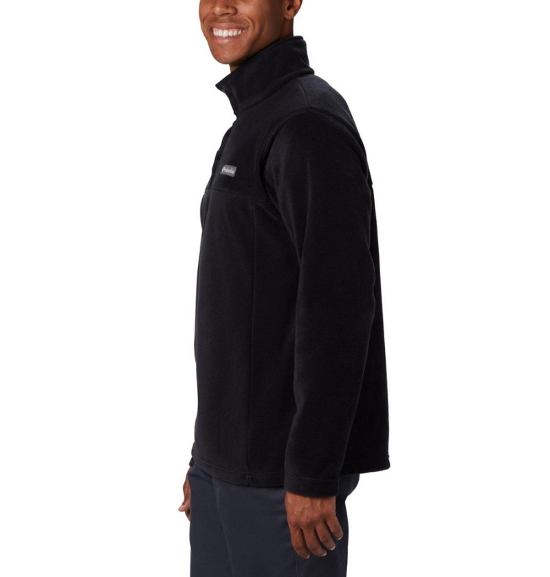 Black Men's Columbia Steens Mountain Half Snap Fleece Pullover | RABHM-4761